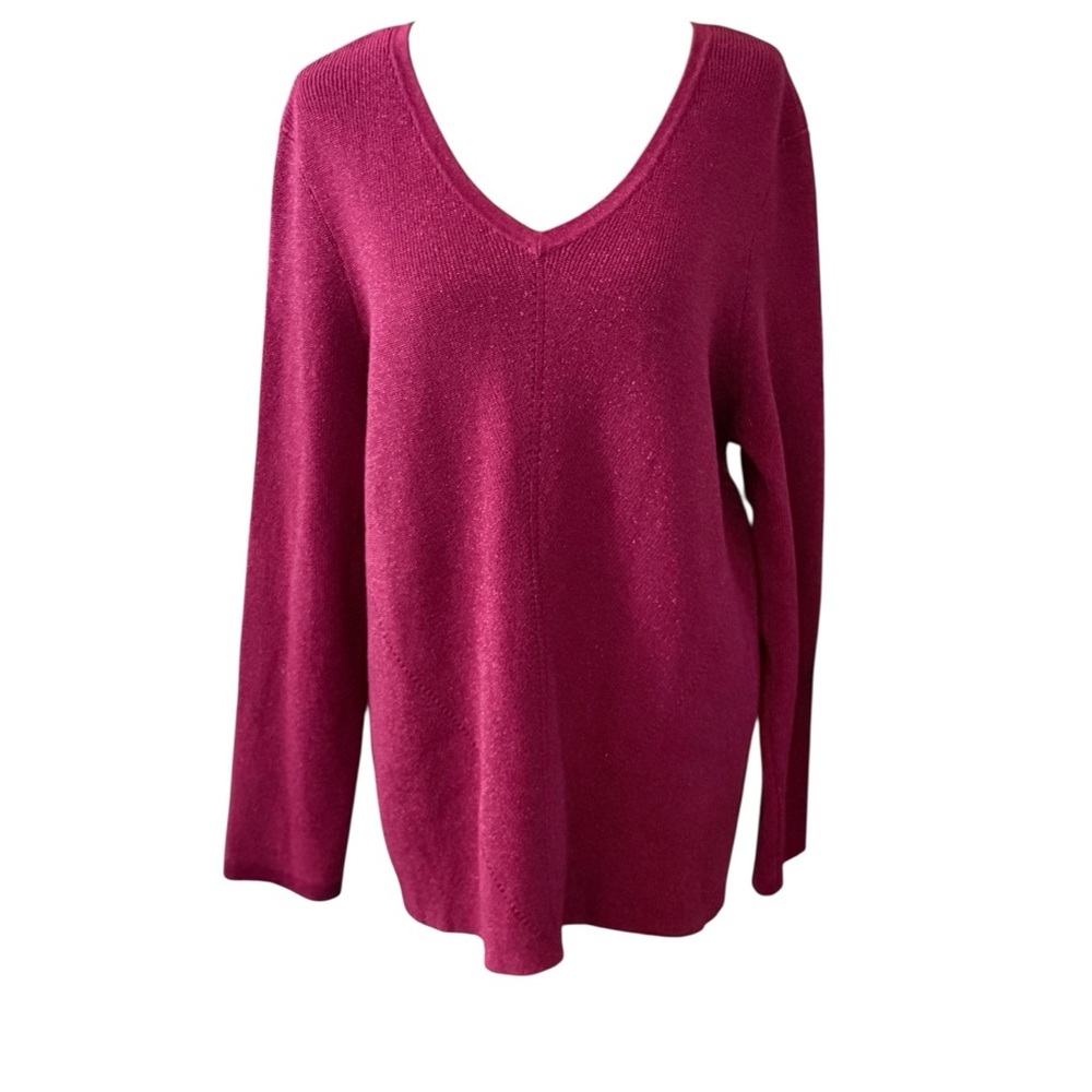 Chico's Vibrant Red V-Neck Sweater